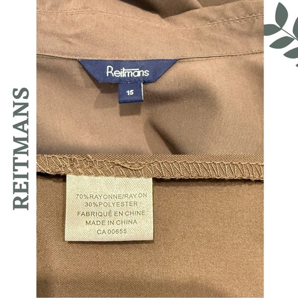 Reitmans Open Front Blazer | Ruched Sleeve | Notched Collar Warm Mocha Brown 15 - Picture 6 of 6